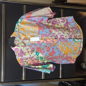 Derek Lam 10 Crosby Keaton Floral Printed Button Front Shirt Blouse Top 4